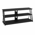 Mueble de TV rectangular de tablero de partículas negro con estructura metálica y 3 niveles 120 x 40 x 60 cm