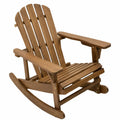 Silla mecedora de exterior en madera maciza estilo Adirondack 95 x 70 x 85 cm marrón madera natural